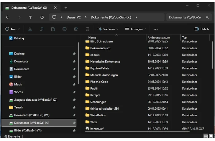 windows explorer gemeinsame dateien